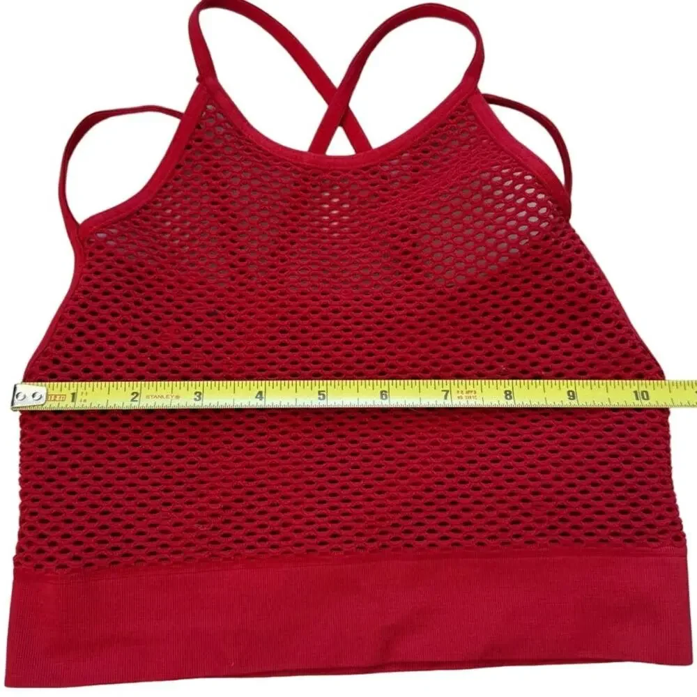 Alala Criss-Cross Mesh Sports Bra in Red, Running, Yoga, Gym, NO SIZE